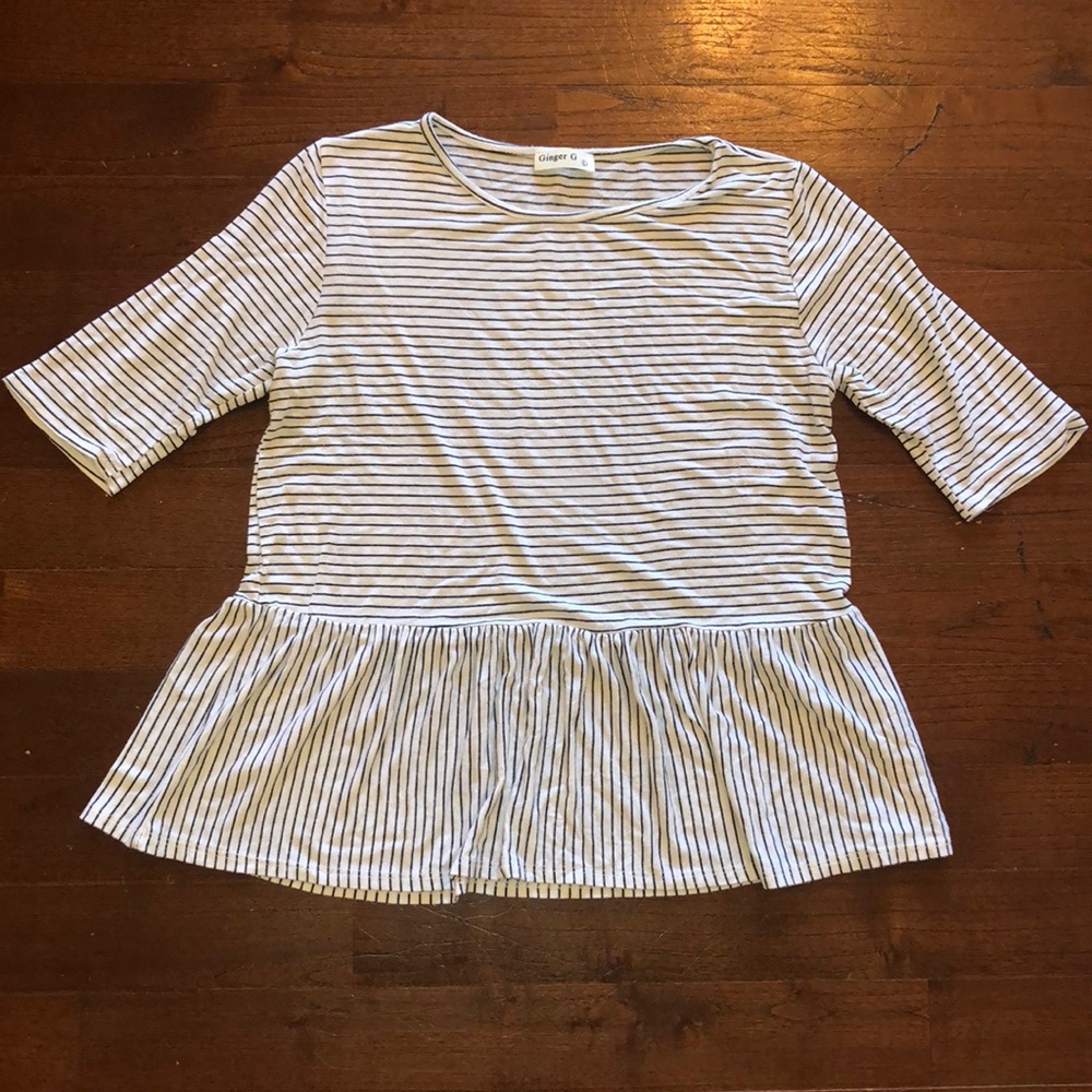 Striped Peplum Blouse